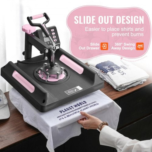 Heat Press Machine 15 x 15 inch 5 in 1 Heat Transfer Machine with 30 oz