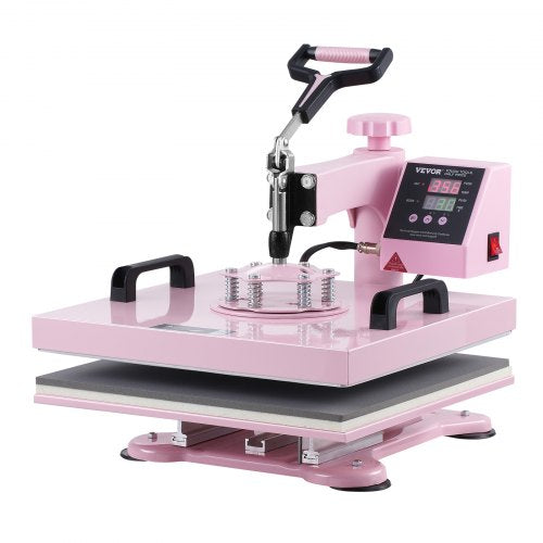 Heat Press Machine 15x15 in 5 in 1 with 30oz Tumbler Press TShirts Pink
