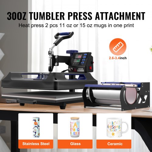 Heat Press Machine 15 x 15 inch 5 in 1 Heat Transfer Machine with 30 oz