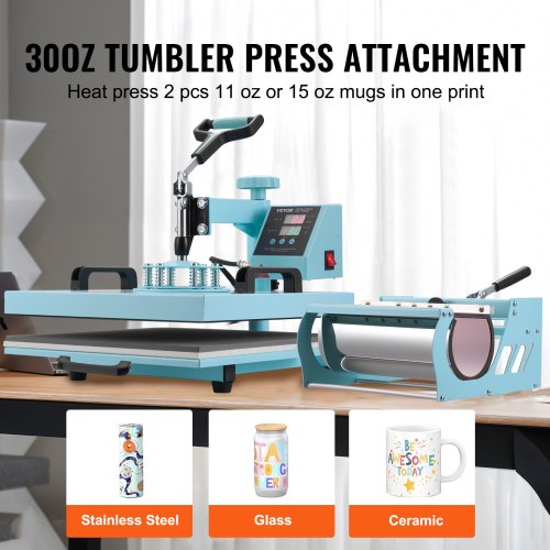 Heat Press Machine 15 x 15 inch 8 in 1 Heat Transfer Machine with 630 oz