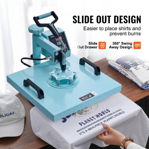 Heat Press Machine 15 x 15 inch 8 in 1 Heat Transfer Machine with 630 oz