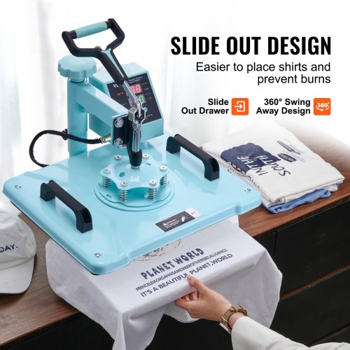Heat Press Machine 12 x 15 inch 2 in 1 Heat Transfer Machine with Hat