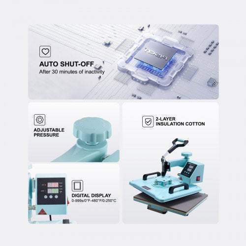 Heat Press Machine 12 x 15 inch 2 in 1 Heat Transfer Machine with Hat
