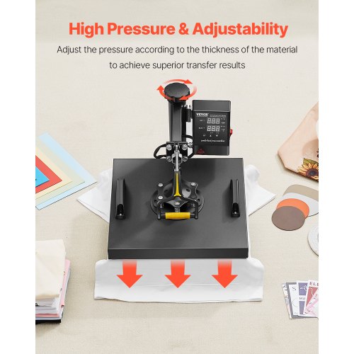 Heat Press Machine 15 x 15 inch 2 in 1 Heat Transfer Machine with Hat