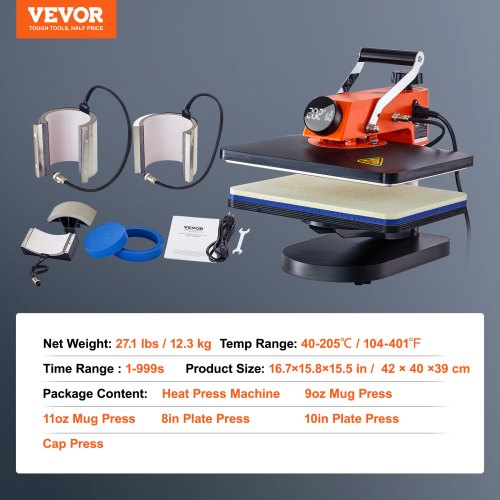 Heat Press Machine – 6 in 1 Heat Press Sublimation Machine for DIY