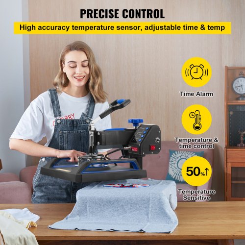 Heat Press Machine 12 x 15 Inches Fast Heating 360 Swing Away Digital