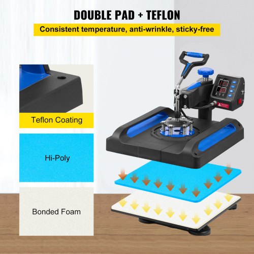 Heat Press Machine 15 x 15 Fast Heating 360 Swing Away Digital