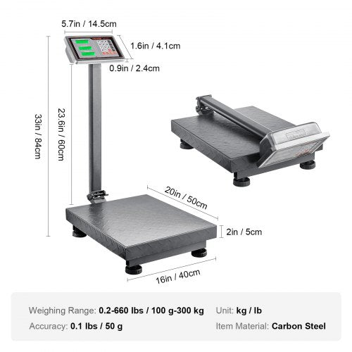 Computing Digital Platform Scale 660 lbs Load 01 lbs Accuracy Computing