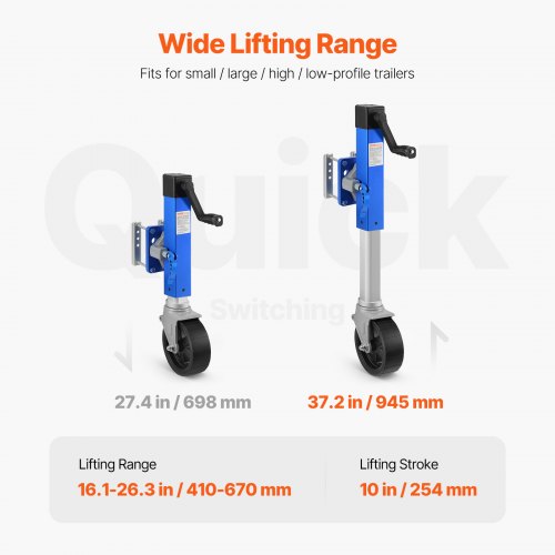 Trailer Jack with Wheel 1600 lbs Heavy Duty Swivel Boat Trailer Jack PP