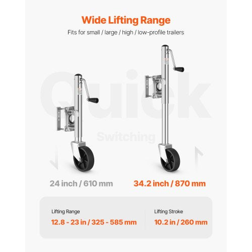 Trailer Jack with Wheel 1000 lbs Load Capacity Heavy Duty Swivel Boat