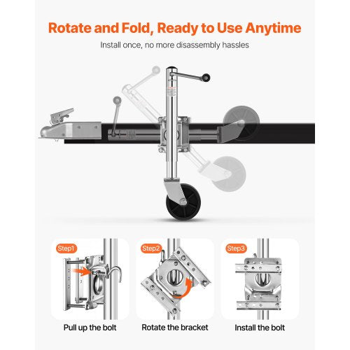 Trailer Jack with Wheel 1000 lbs Load Capacity Heavy Duty Swivel Boat