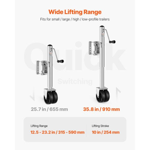 Trailer Jack with Wheel 2000 lbs Load Capacity Heavy Duty Swivel Boat