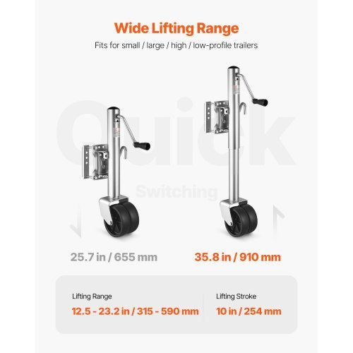 Trailer Jack with Wheel 1500 lbs Load Capacity Heavy Duty Swivel Boat