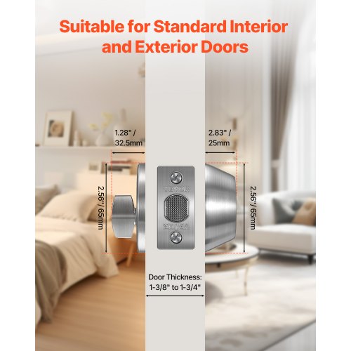 Deadbolt Lock Round Single Cylinder Dead Bolt Keyed 1 Side Fits Standard