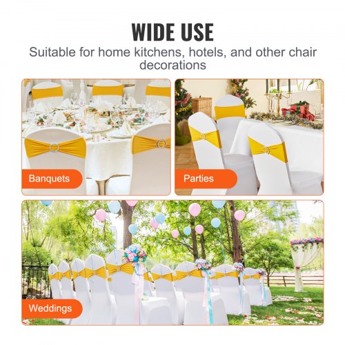 Stretch Spandex Chair Sashes Chair Slipcover and Stretch Chair Sash with Round