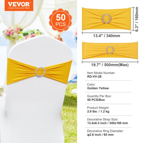 Stretch Spandex Chair Sashes Chair Slipcover and Stretch Chair Sash with Round