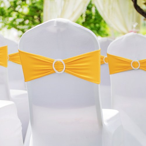 Stretch Spandex Chair Sashes Chair Slipcover and Stretch Chair Sash with Round