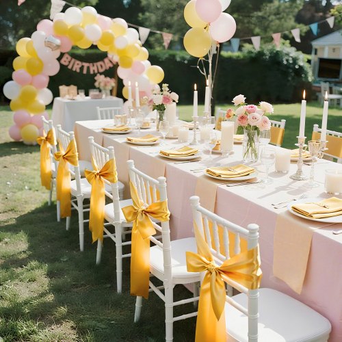 Satin Chair Sashes Bows 50PCS Chair Ribbon Ties Back Sash 7 x 108 inch