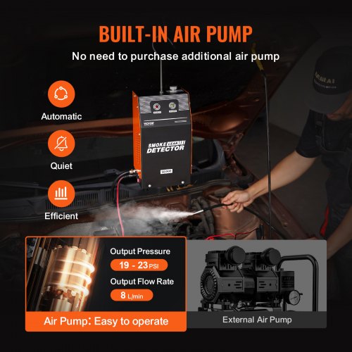 Automotive Smoke Machine Leak Detector EVAP Fuel Smoke Machine Leak Tester – 8 L
