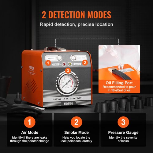 Automotive Smoke Machine Leak Detector Evap Tester With Builtin Air Pump