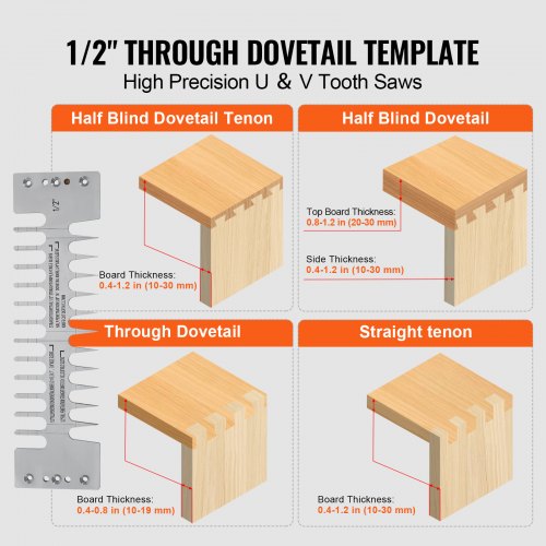 Dovetail Jig 12 in Width Dove Tailing Router Jigs with 4 Router Bits 3