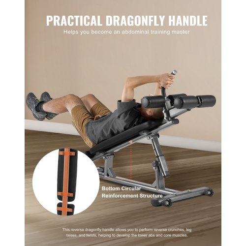 Sit Up Bench Decline Ab Bench with Reverse Crunch Handle with 4 Adjustable
