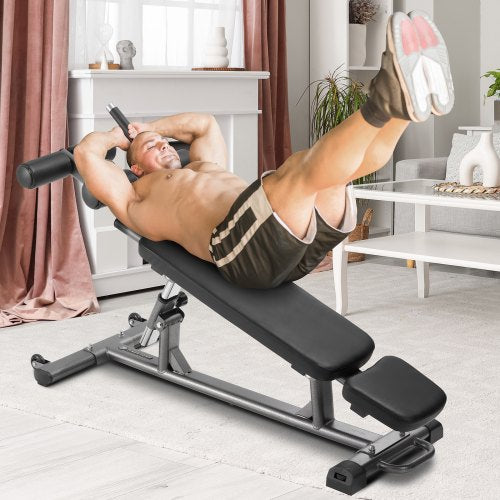 Sit Up Bench Decline Ab Bench with Reverse Crunch Handle with 4 Adjustable