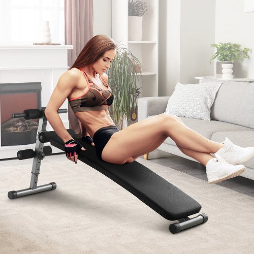 Sit Up Bench Folding Curved Decline Ab Bench with 5 Adjustable Height