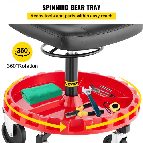 Shop Stool 300 LBS Rolling Garage Stool 22” to 26” Adjustable Height