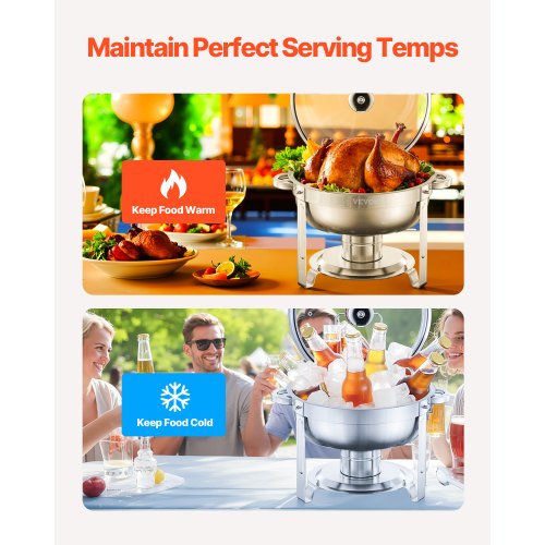 Chafing Dish Buffet Set 5 Qt 2 Pack Stainless Steel Chafer with 2 Full