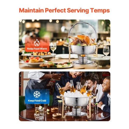 Chafing Dish Buffet Set 5 Qt 4 Pack Stainless Steel Chafer with 4 Full