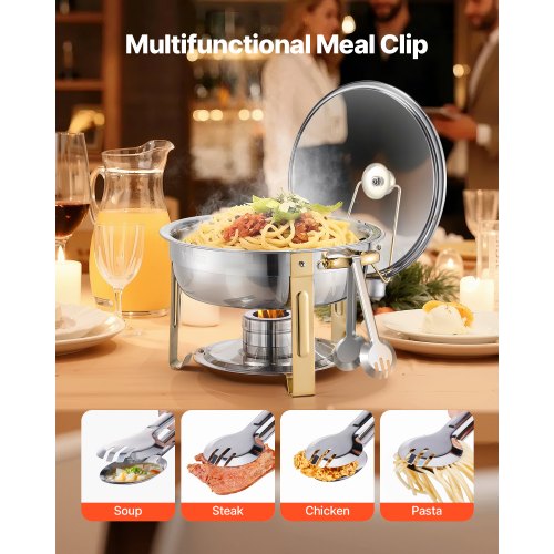 Chafing Dish Buffet Set 5 Qt 4 Pack Stainless Steel Chafer with 4 Full