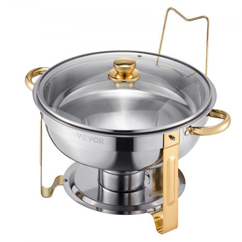 Chafing Dish Buffet Set 5 Qt 4 Pack Stainless Steel Chafer with 4 Full