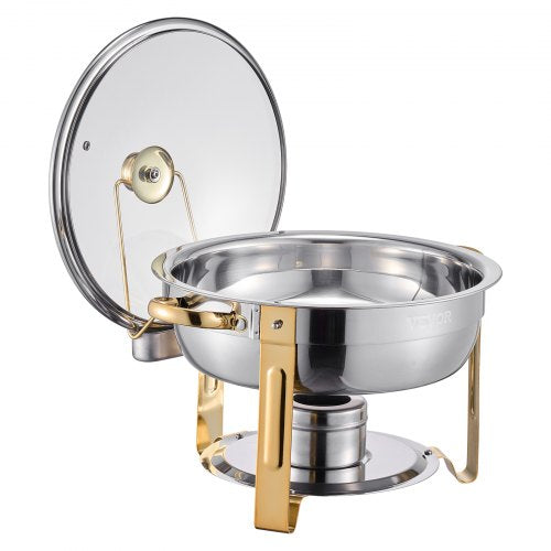 Chafing Dish Buffet Set 5 Qt 4 Pack Stainless Steel Chafer with 4 Full