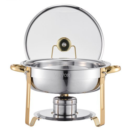 Chafing Dish Buffet Set 5 Qt 4 Pack Stainless Steel Chafer with 4 Full