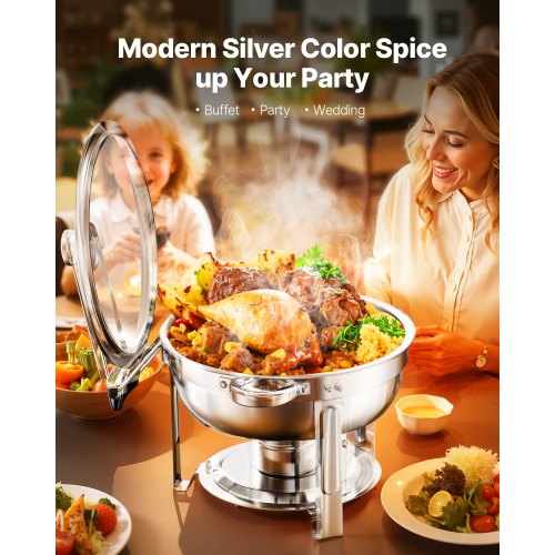 Chafing Dish Buffet Set 5 Qt 4 Pack Stainless Steel Chafer with 4 Full