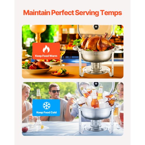 Chafing Dish Buffet Set 5 Qt 4 Pack Stainless Steel Chafer with 4 Full