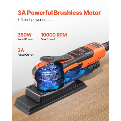 Sheet Sander 38 Sheet 3A EC Brushless Sander Max 10000RPM Variable Speed