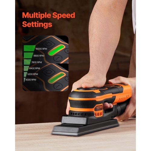 Sheet Sander 38 Sheet 3A EC Brushless Sander Max 10000RPM Variable Speed