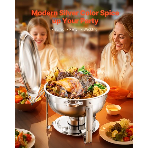 Chafing Dish Buffet Set 5 Qt 2 Pack Stainless Steel Chafer with 2 Full