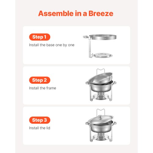 Chafing Dish Buffet Set 5 Qt 2 Pack Stainless Steel Chafer with 2 Full