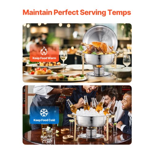 Chafing Dish Buffet Set 5 Qt 4 Pack Stainless Steel Chafer with 4 Full