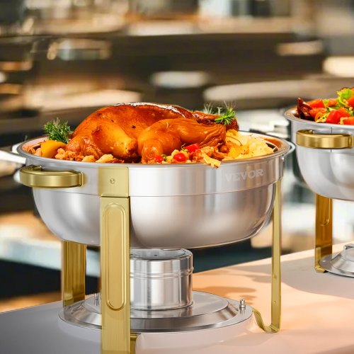Chafing Dish Buffet Set 5 Qt 4 Pack Stainless Steel Chafer with 4 Full