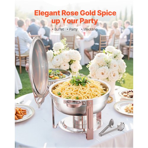 Chafing Dish Buffet Set 5 Qt 4 Pack Stainless Steel Chafer with 4 Full