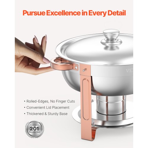Chafing Dish Buffet Set 5 Qt 4 Pack Stainless Steel Chafer with 4 Full