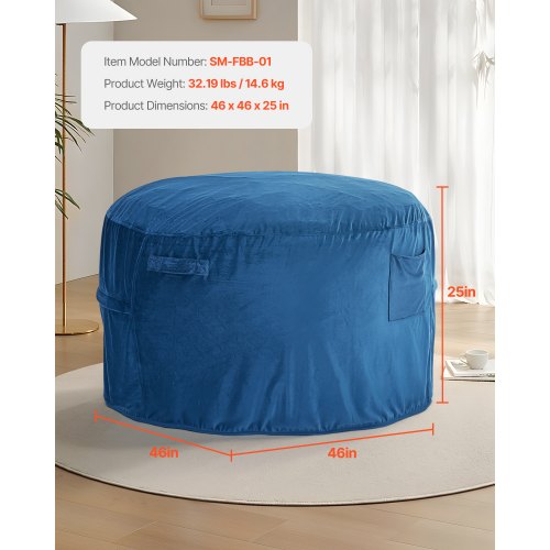 Bean Bag Chair Round BeanBag Chair with Removable Washable Cover for Adult