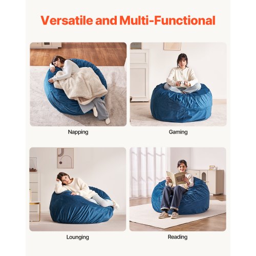 Bean Bag Chair Round BeanBag Chair with Removable Washable Cover for Adult