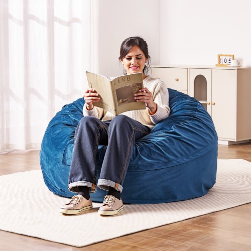 Bean Bag Chair Round BeanBag Chair with Removable Washable Cover for Adult