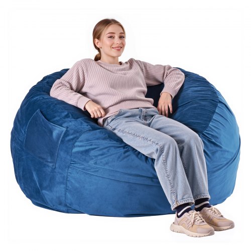 Bean Bag Chair Round BeanBag Chair with Removable Washable Cover for Adult