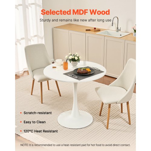 Round Dining Table 31.5 in Wood Table for 24 Person Modern Circle